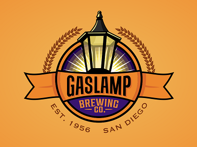 Gaslamp #2 2d branding brewery flat icon logo typography