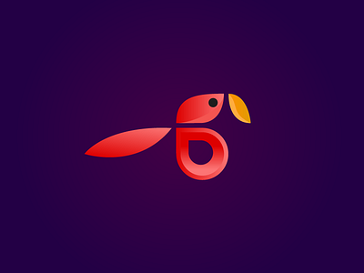 Red Parrot logo 2d design flat flat design icon logo marano parrot red vector