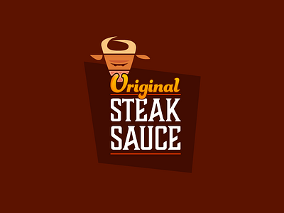 Original Steak Sauce 2d branding bull design flat logo original steak typography vector