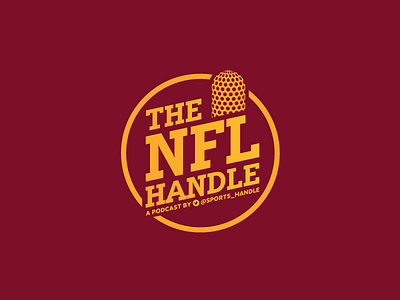 The NFL Handle 2d flat football logo mic nfl radio typography vector