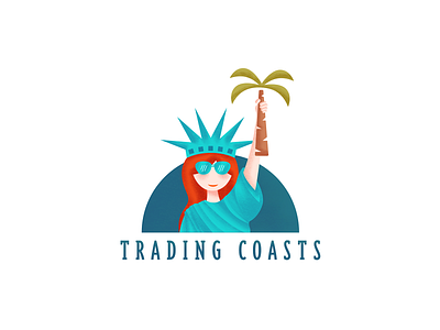 Trading Coasts blog logo 2d blog coasts flat logo statue of liberty