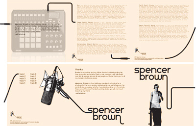 Spencer Brown CD Cover and Fold out. cd spencer brown will stackus
