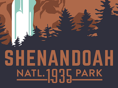Shenandoah appalachian blue ridge forest hiking national park nature outdoors poster shenandoah trees vintage waterfall