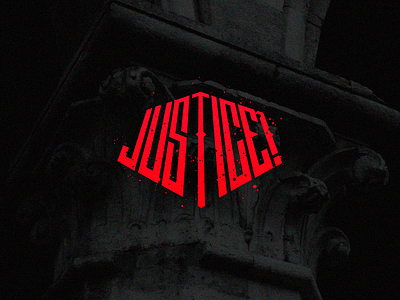 Justice branding concept creative design icon illustration lettering logo type vector