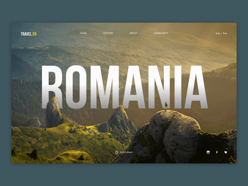 Travel.er animated gif animation clean concept creative design minimal romania travel ui ux web web site design website