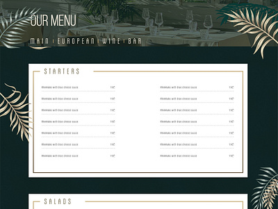 Menu page ui