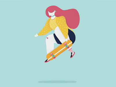 Skatergirl character design eileen boeijkens flat design illustration illustration art illustration design illustration digital illustrator skateboard skateboarder skating