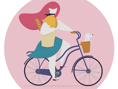 Parisienne bicycle character design cycling dog eileen boeijkens flat design illustration illustration art illustration design illustration digital illustrator paris parisienne