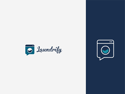 Laundrify design flat icon logo vector
