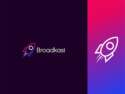 Broadkast design flat icon logo vector