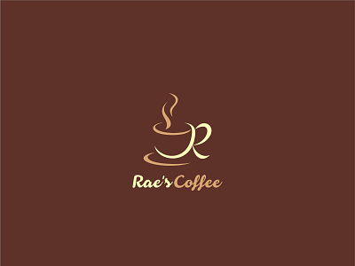 Rae's Coffee design flat icon logo vector
