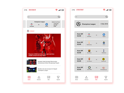 news football app app ui ux