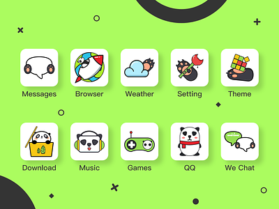 Panda icons design icon panda ui