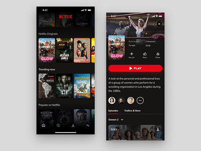 Netflix App app cinema clean ios minimal mobile redesign ui