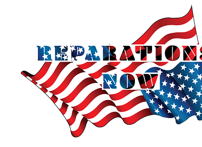 Reparations with United States Flag branding design illustration reparations typography