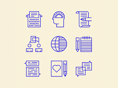 Concepts for Commonweal editorial icons illustration