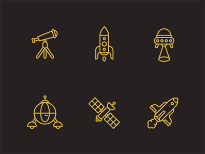 Space. icons illustrations
