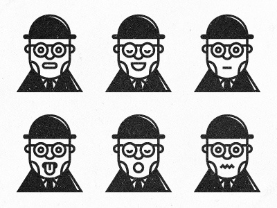 Facial expressions black illustration white