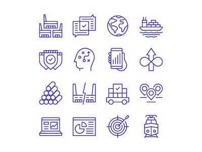 Logistics icon set ✨🏭✨ editorial icons illustration