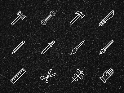 Tools Icons black icons illustration white