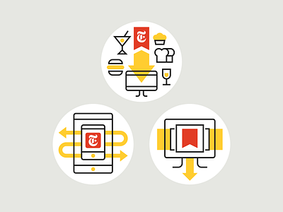 New York Times Cooking. icons illustration