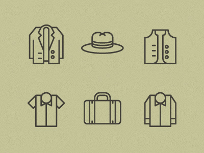 Men's Garments Icons icons illustration