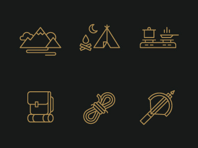 Hiking Icons icons illustration