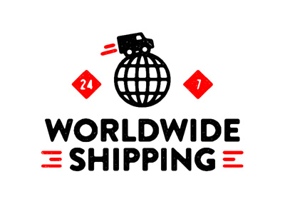 Worldwide Shipping. illustration typography