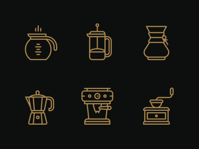 Coffee. icons illustrations monicons