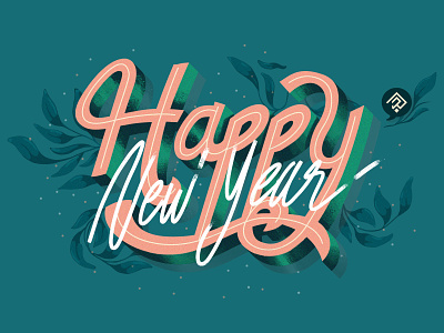 Happy New Year ! colorful design graphic illustration illustrator letter lettering poster sketch typo typographie typography vector