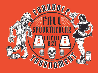 Cornhole Sppoktacular design logo vector