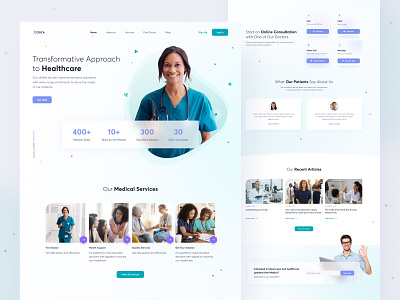 Medica - a healthcare platform design healthcare homepage template ui web website