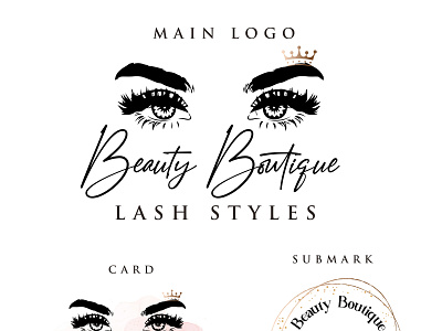 Lash Beauty logo beauty graphic design lash logo mink