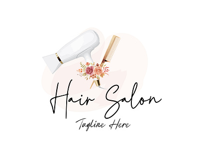 Hair Salon watercolor modern logo