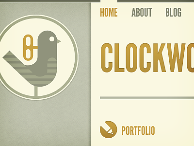 Websitewip clockwork cuckoo gold green logo portfolio web design