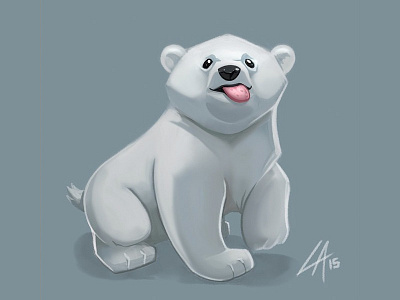 Polar Bear Cub digital draw paint photoshop polar bear sketch