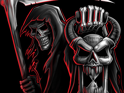 Reaper death draw illustration photoshop reaper skull tattoo