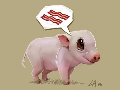 Bacon bacon cute design draw illustration piglet sketch
