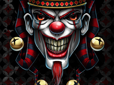 Clowning Around airbrush apparel clown low brow scary sppoky tattoo
