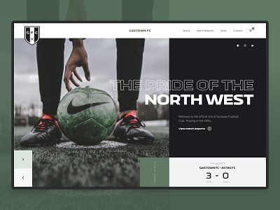 Gastown FC football football home page football team gastown gastown fc soccer soccer page ui design uidesign