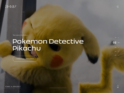 Morf Website animation studio animation website minimal website pikachu pokemon studio ui ui ux webdesign website