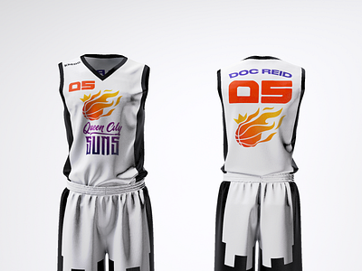 Queen City SUNS Jersey Design (Home version) brand identity brand strategy clothing design graphic design jersey product design