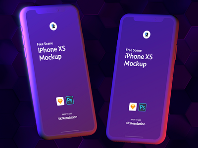 iPhone XS Double Light Scene 3d 3d scene c4d corona free free mockup freebie iphone xs iphone xs mockup mockup sketch