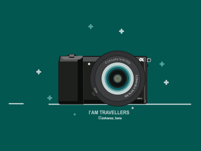 "MIRROLESS" #1 design flat icon illustration mirroless travelling vector