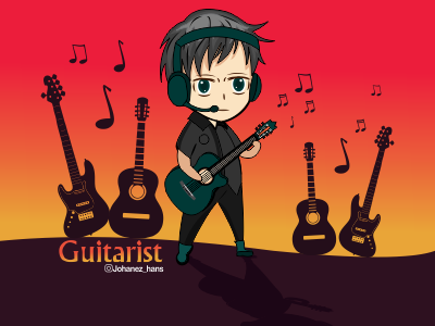 "Guitarist" #8 2danimasi animacion animation 2d animation design carakter graphicdesigner guitarist illustration kartun maskot vector vector animation vector art