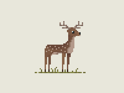 Deer brown christmas deers game design minimalist nature pixel wildlife