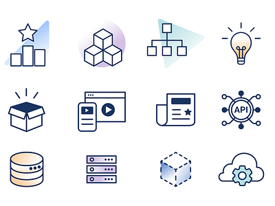 StepZen Icons api branding icons lineart lines marketing server startup svg tech