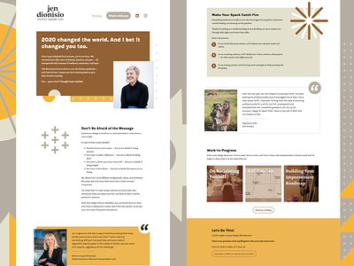 Jen Dionisio Coaching branding brown coaching landing page logo logo design marketing design marketing site shapes site design webdesign