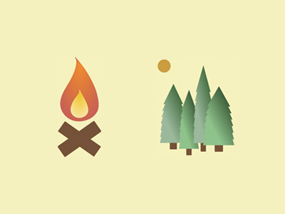 SVG Gradient Animation Demos animation camping fire html sun svg trees