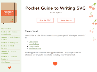 SVG Pocket Guide Goes Open Source book cherries css html journal svg